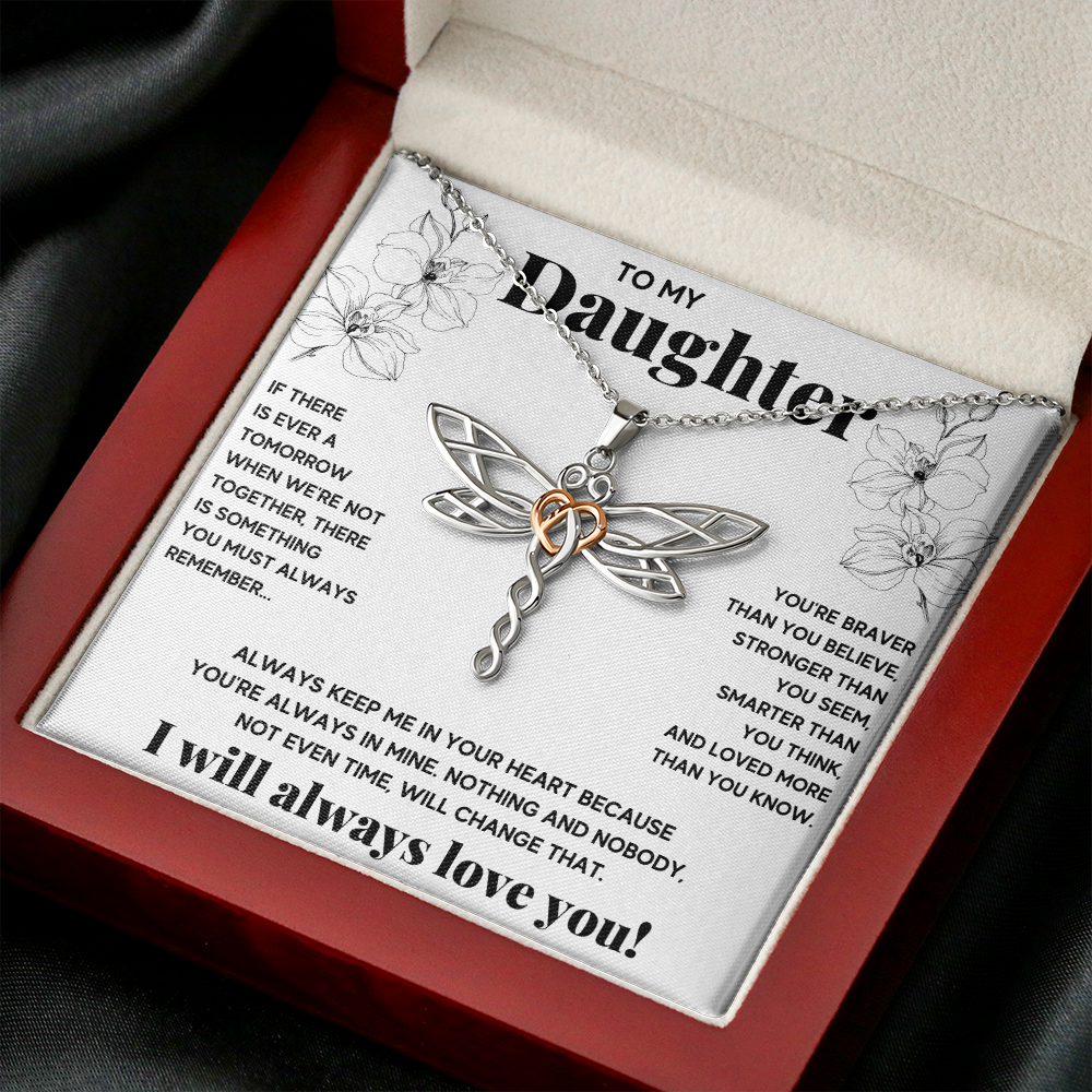 TO MY DAUGHTER NOT EVEN TIME DRAGONFLY NECKLACE GIFT SET - ON CLOUD NINE GIFTS