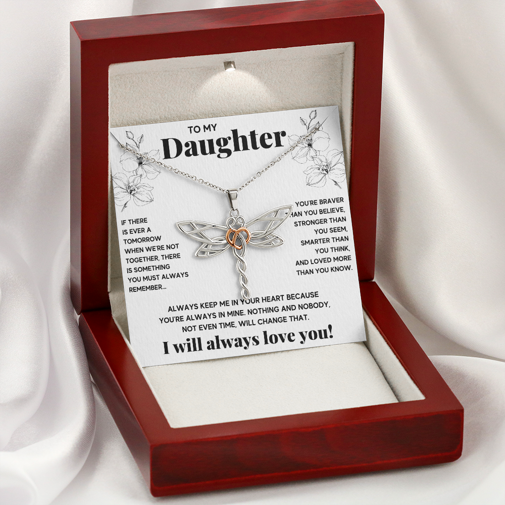 TO MY DAUGHTER NOT EVEN TIME DRAGONFLY NECKLACE GIFT SET - ON CLOUD NINE GIFTS