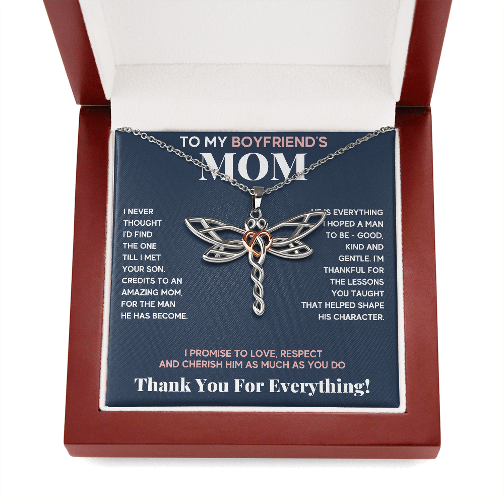 BOYFRIENDS MOM BLUE PINK DRAGONFLY NECKLACE GIFT SET - ON CLOUD NINE GIFTS