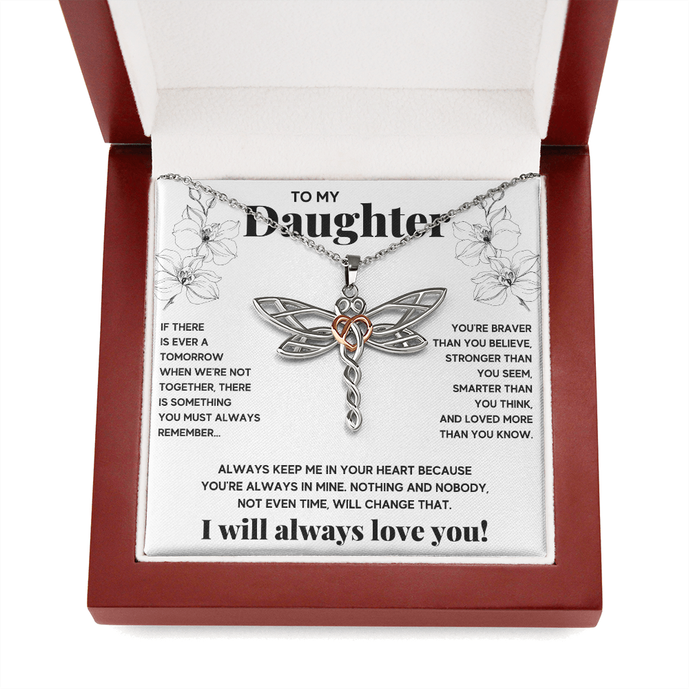 TO MY DAUGHTER NOT EVEN TIME DRAGONFLY NECKLACE GIFT SET - ON CLOUD NINE GIFTS
