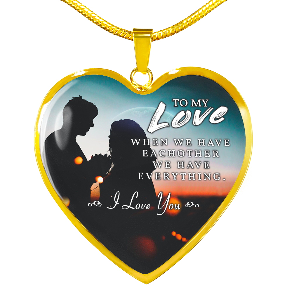 TO MY LOVE "EVERYTHING-PB" ENGRAVING HEART NECKLACE GIFT SET - ON CLOUD NINE GIFTS