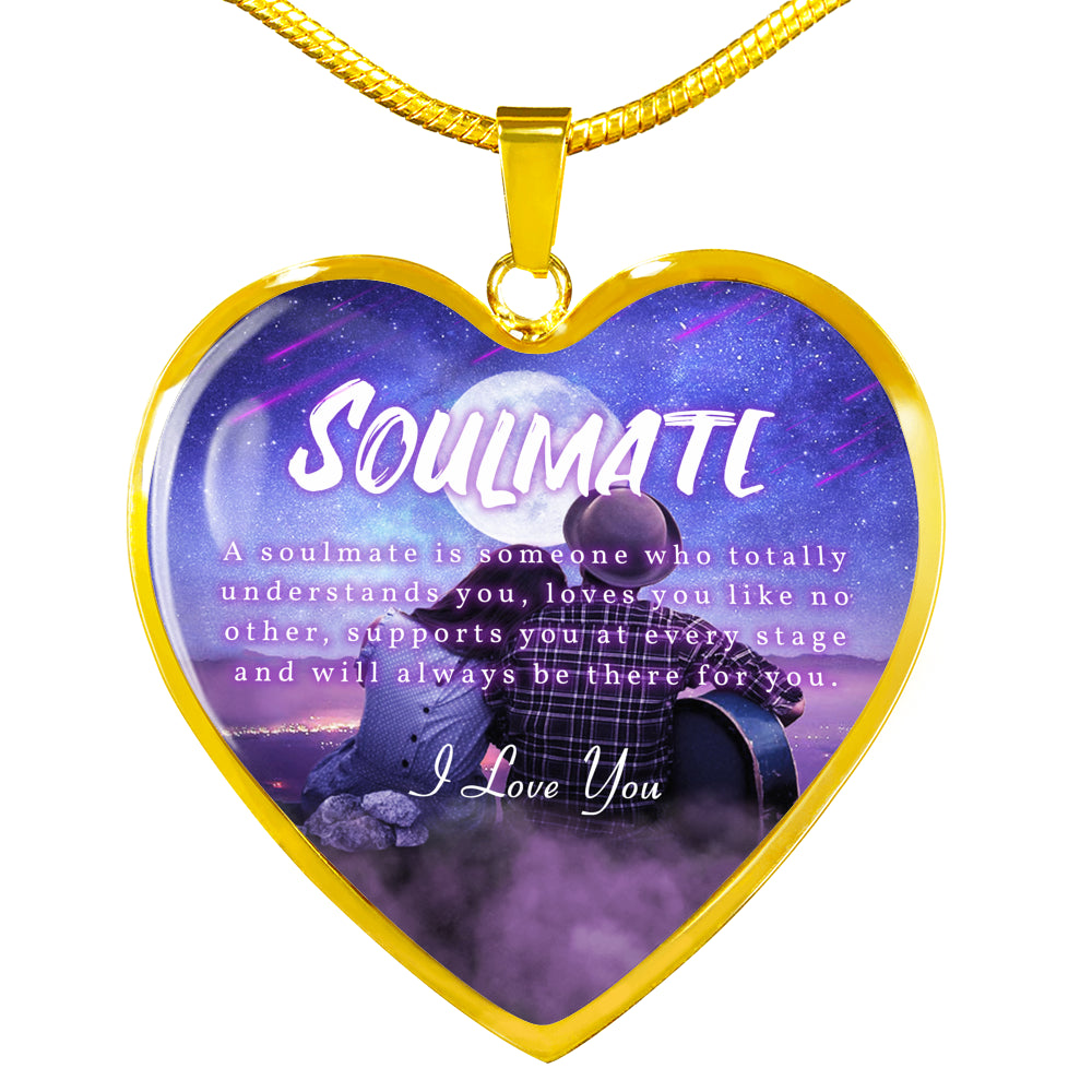 TO MY SOULMATE "SOMEONE-PB" ENGRAVING HEART NECKLACE GIFT SET - ON CLOUD NINE GIFTS