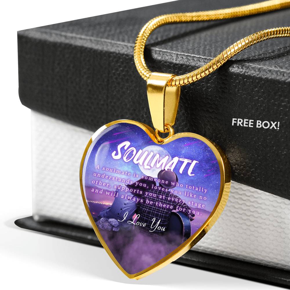 TO MY SOULMATE "SOMEONE-PB" ENGRAVING HEART NECKLACE GIFT SET - ON CLOUD NINE GIFTS