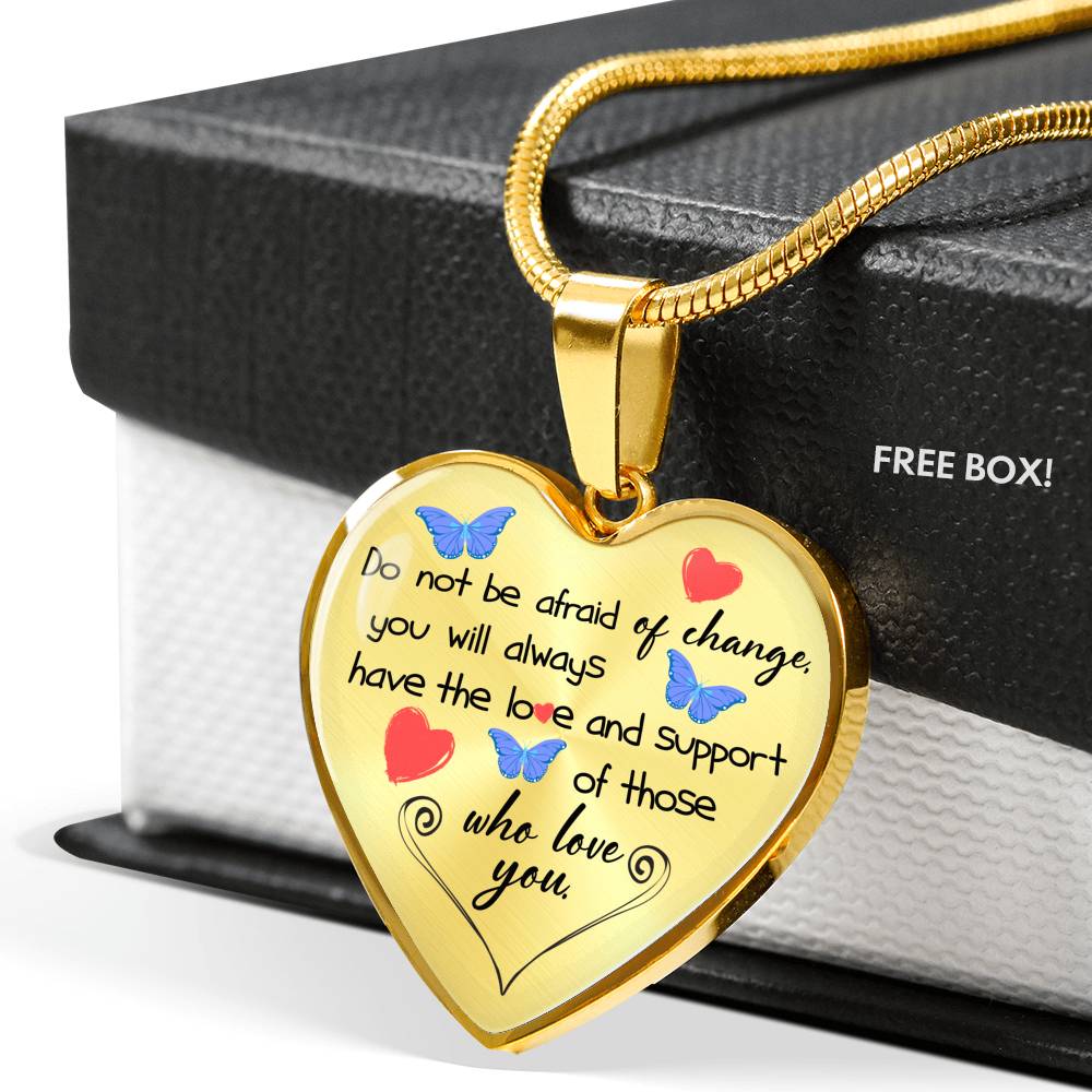 LOVE AND SUPPORT ENGRAVING HEART NECKLACE GIFT SET - ON CLOUD NINE GIFTS
