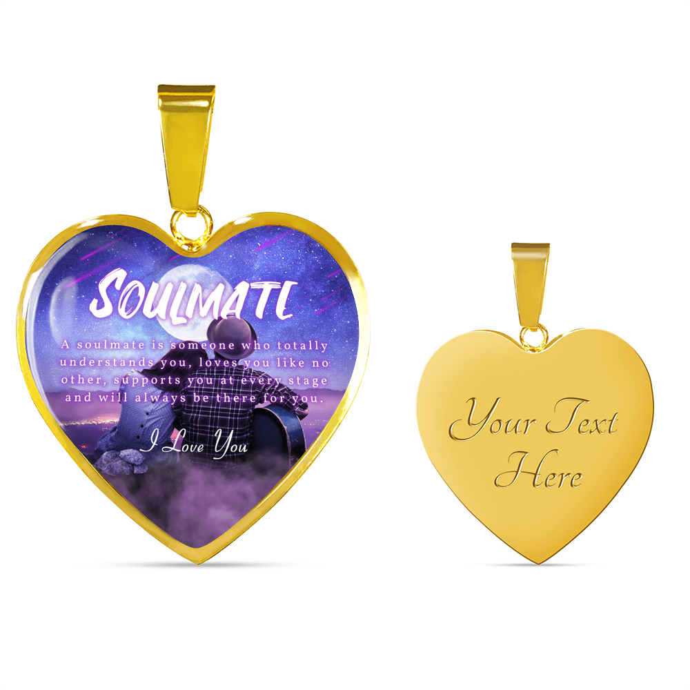 TO MY SOULMATE "SOMEONE-PB" ENGRAVING HEART NECKLACE GIFT SET - ON CLOUD NINE GIFTS
