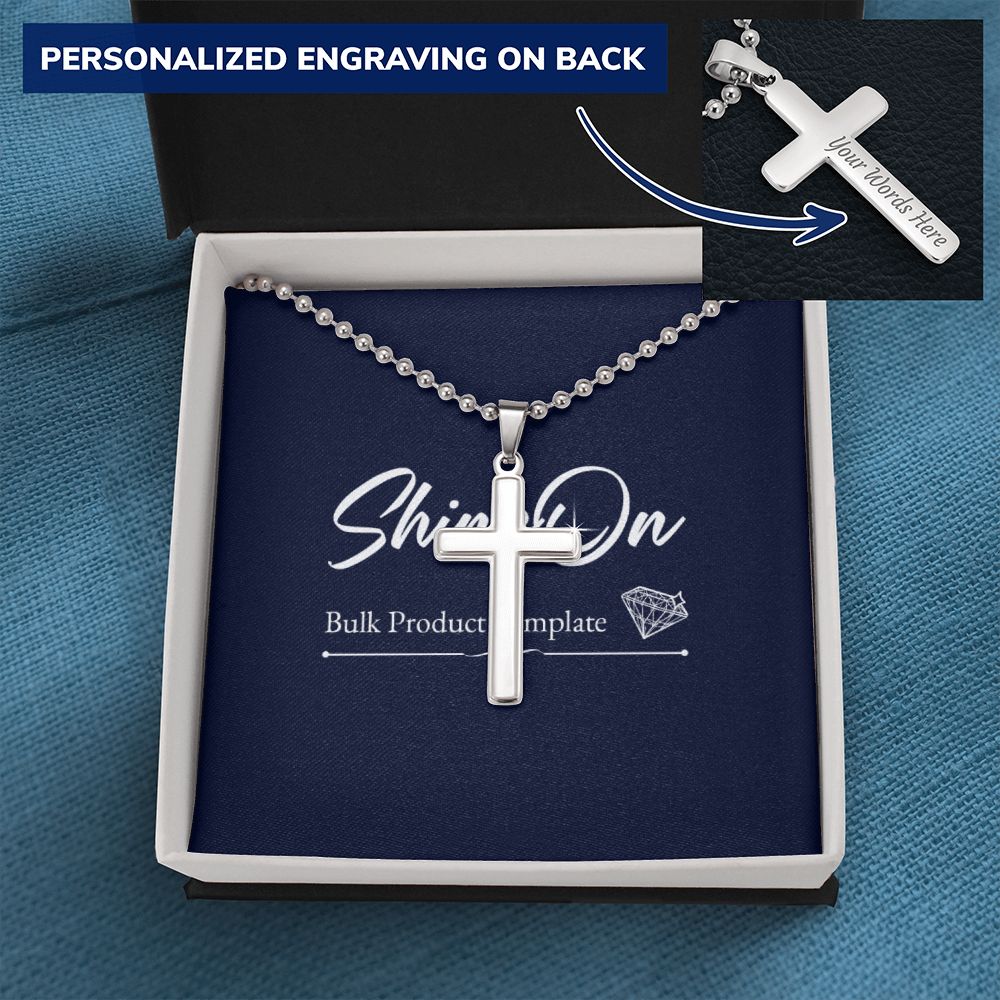 PERSONALIZED CROSS WITH BALL CHAIN + POD MC - ON CLOUD NINE GIFTS