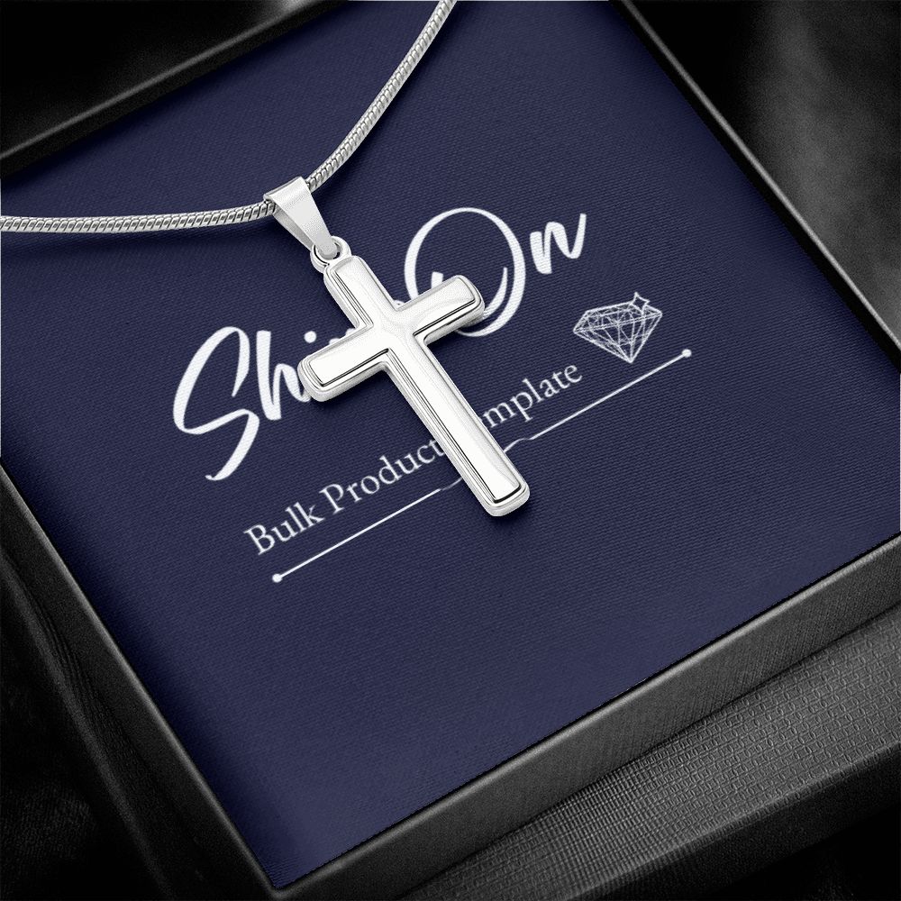 STAINLESS CROSS NECKLACE W/ BALL CHAIN & MC - ON CLOUD NINE GIFTS