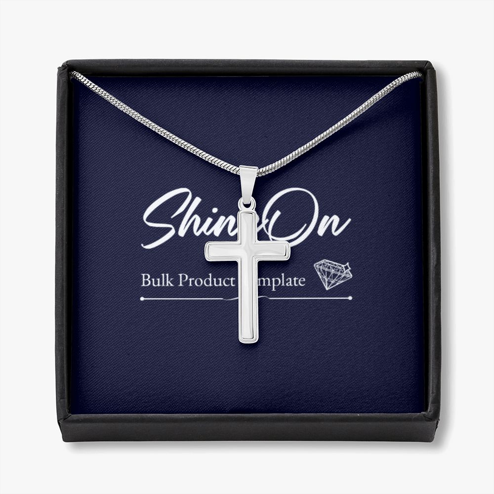 STAINLESS CROSS NECKLACE W/ BALL CHAIN & MC - ON CLOUD NINE GIFTS