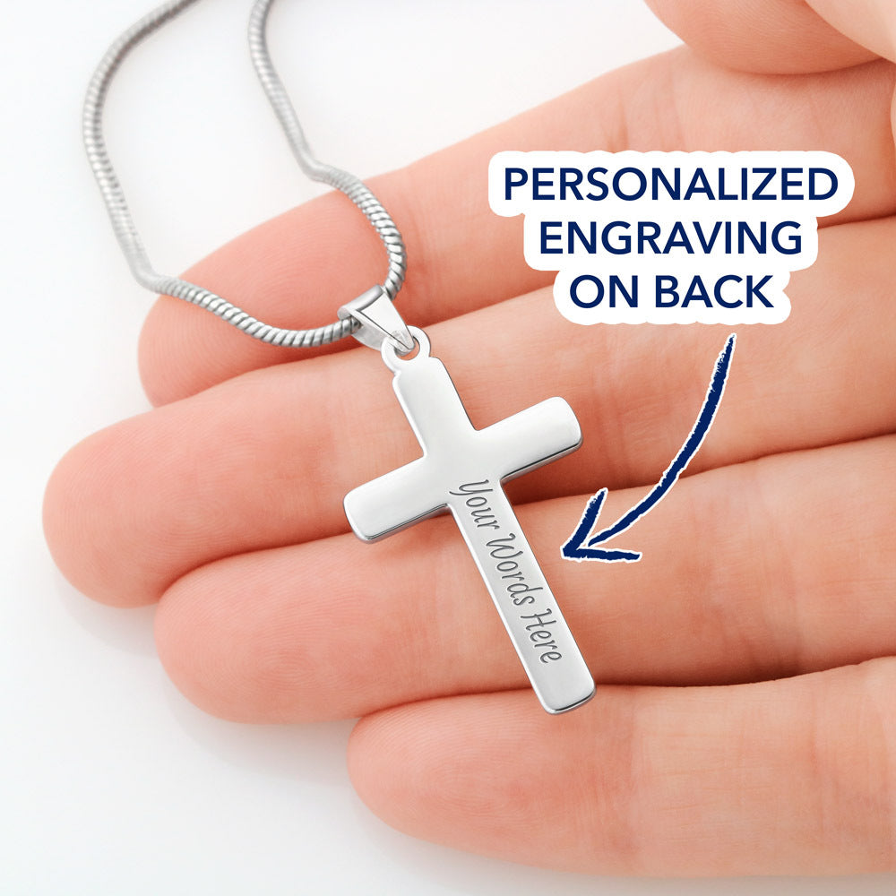 STAINLESS CROSS NECKLACE W/ BALL CHAIN & MC - ON CLOUD NINE GIFTS