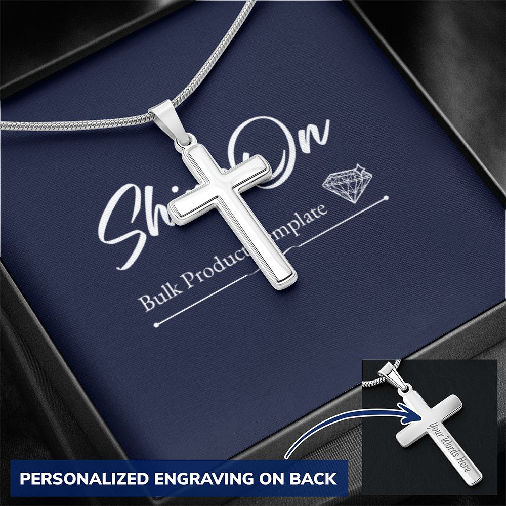 STAINLESS CROSS NECKLACE W/ BALL CHAIN & MC - ON CLOUD NINE GIFTS