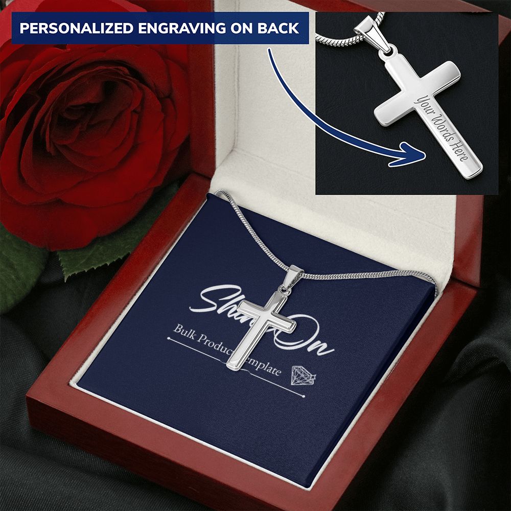 STAINLESS CROSS NECKLACE W/ BALL CHAIN & MC - ON CLOUD NINE GIFTS