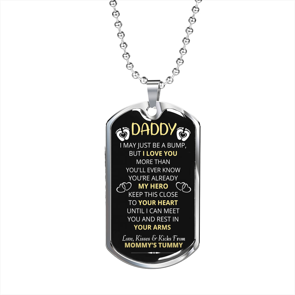 DADDY HERO BLACK DOG TAG NECKLACE GIFT SET - ON CLOUD NINE GIFTS