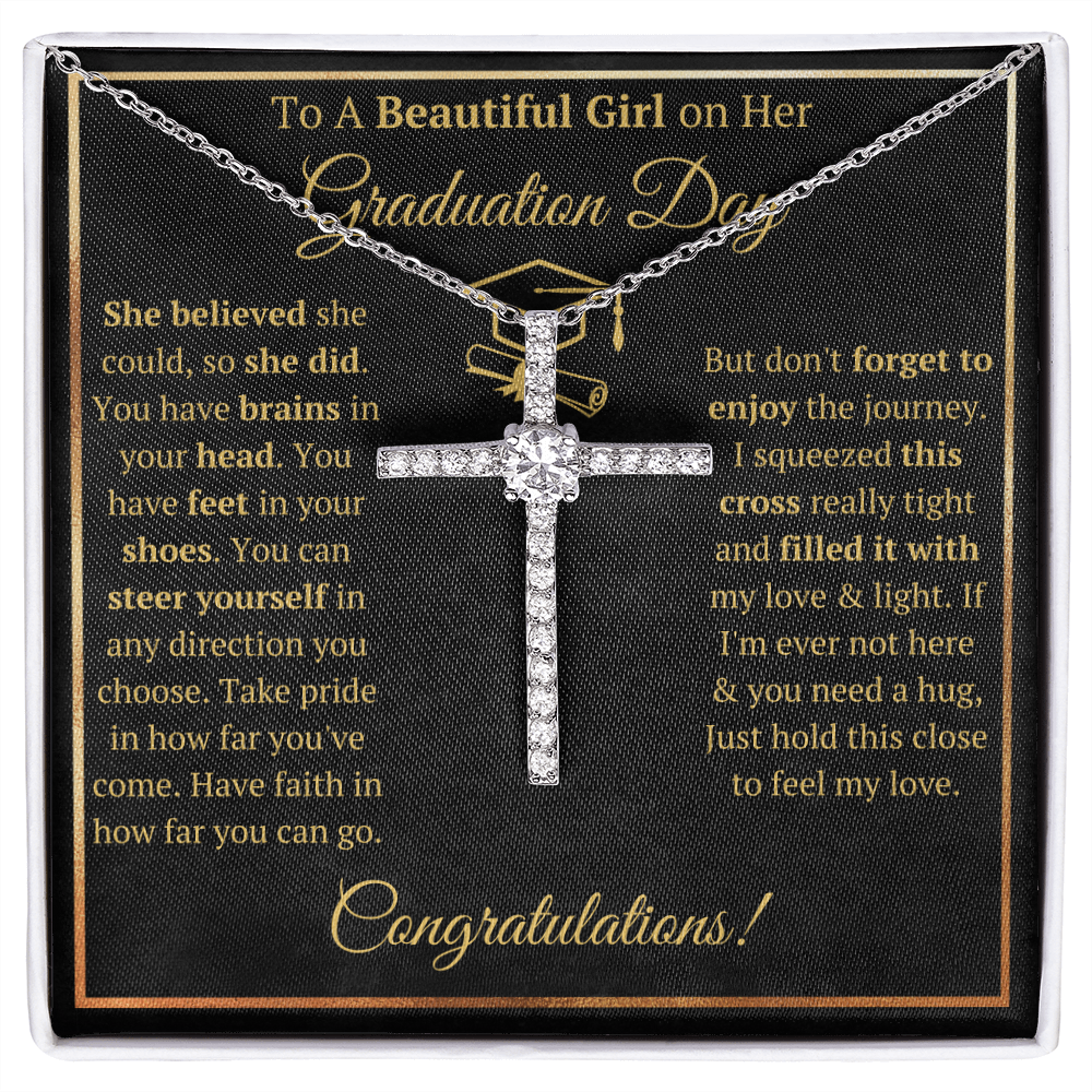 GRADUATION DAY CZ CROSS NECKLACE - ON CLOUD NINE GIFTS
