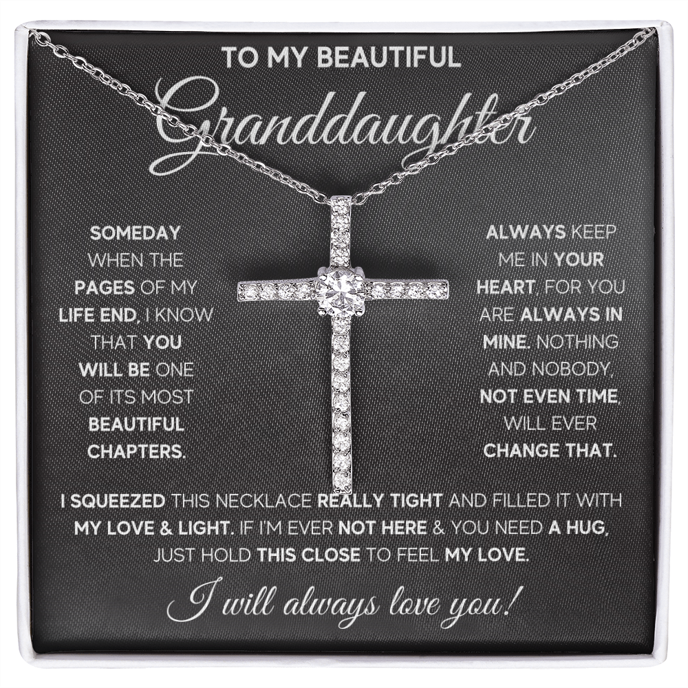 GRADDAUGHTER SQUEEZED CZ CROSS NECKLACE - ON CLOUD NINE GIFTS