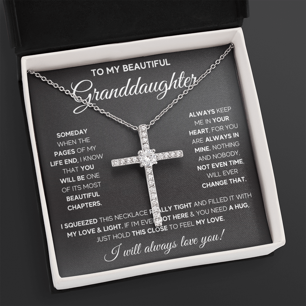 GRADDAUGHTER SQUEEZED CZ CROSS NECKLACE - ON CLOUD NINE GIFTS