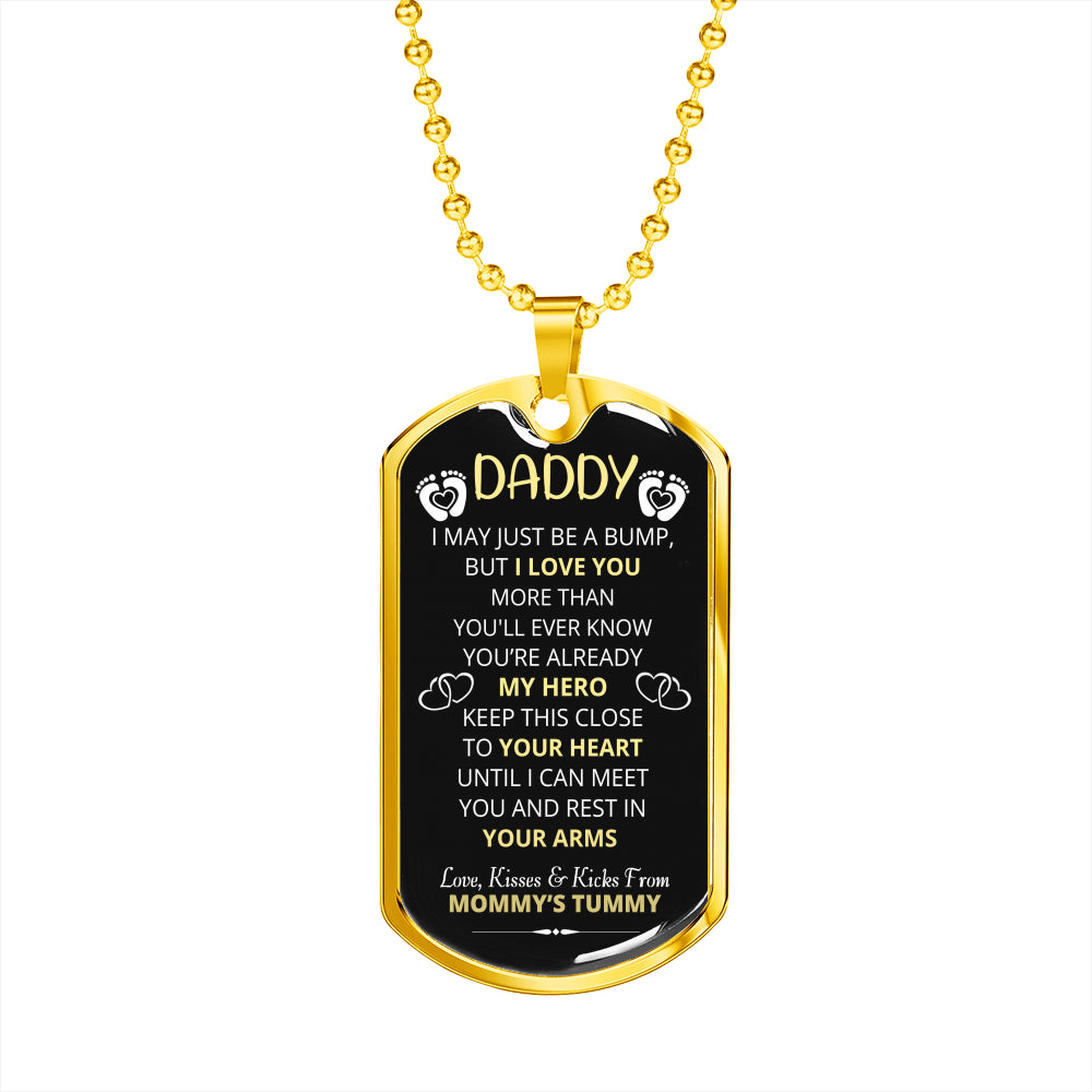 DADDY HERO BLACK DOG TAG NECKLACE GIFT SET - ON CLOUD NINE GIFTS