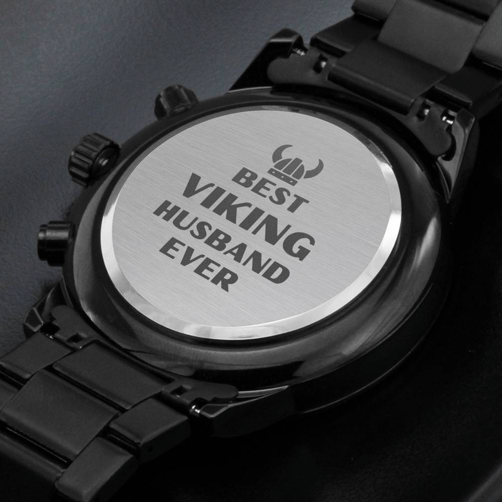 BEST VIKING HUSBAND EVER ENGRAVED WATCH GIFT SET - ON CLOUD NINE GIFTS