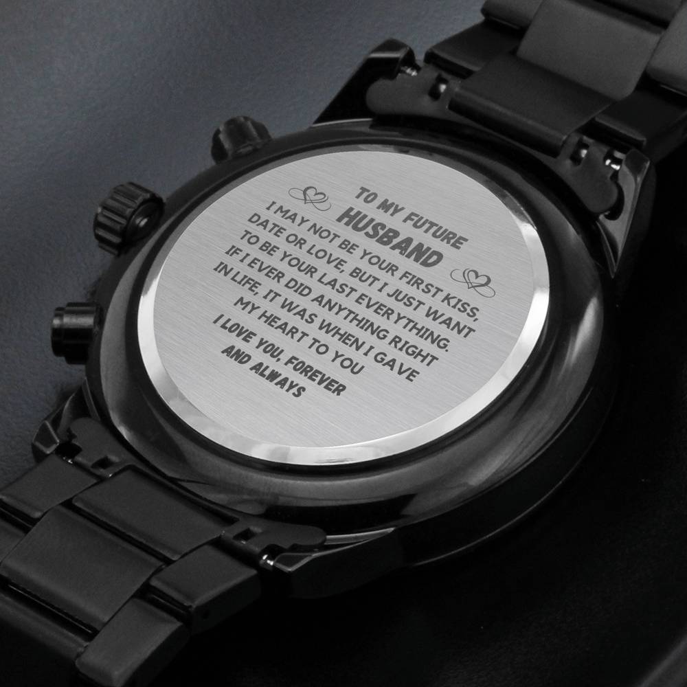 TO MY FUTURE HUSBAND ANYTHING RIGHT ENGRAVED WATCH GIFT SET - ON CLOUD NINE GIFTS
