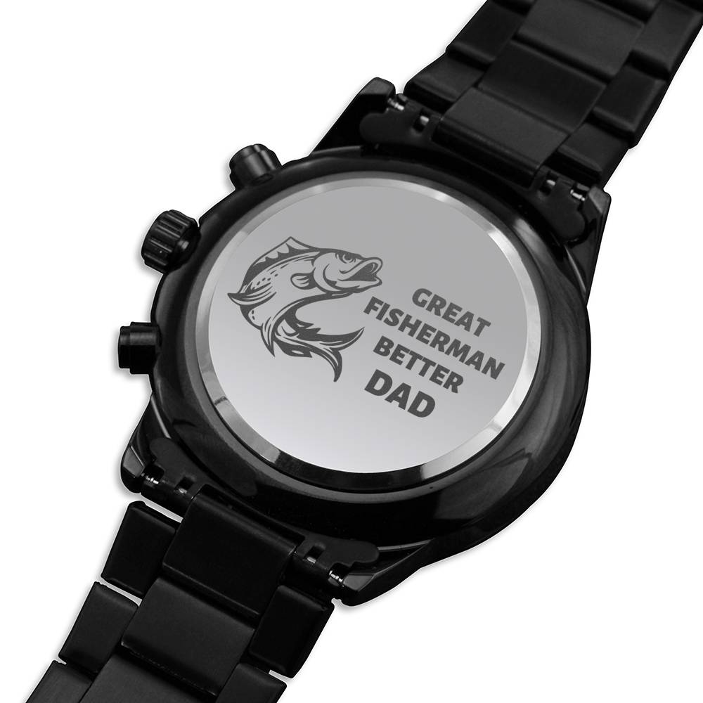 GREAT FISHERMAN BETTER DAD ENGRAVED WATCH GIFT SET - ON CLOUD NINE GIFTS