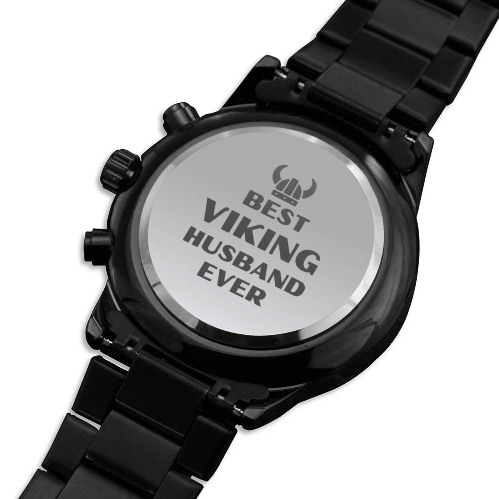 BEST VIKING HUSBAND EVER ENGRAVED WATCH GIFT SET - ON CLOUD NINE GIFTS