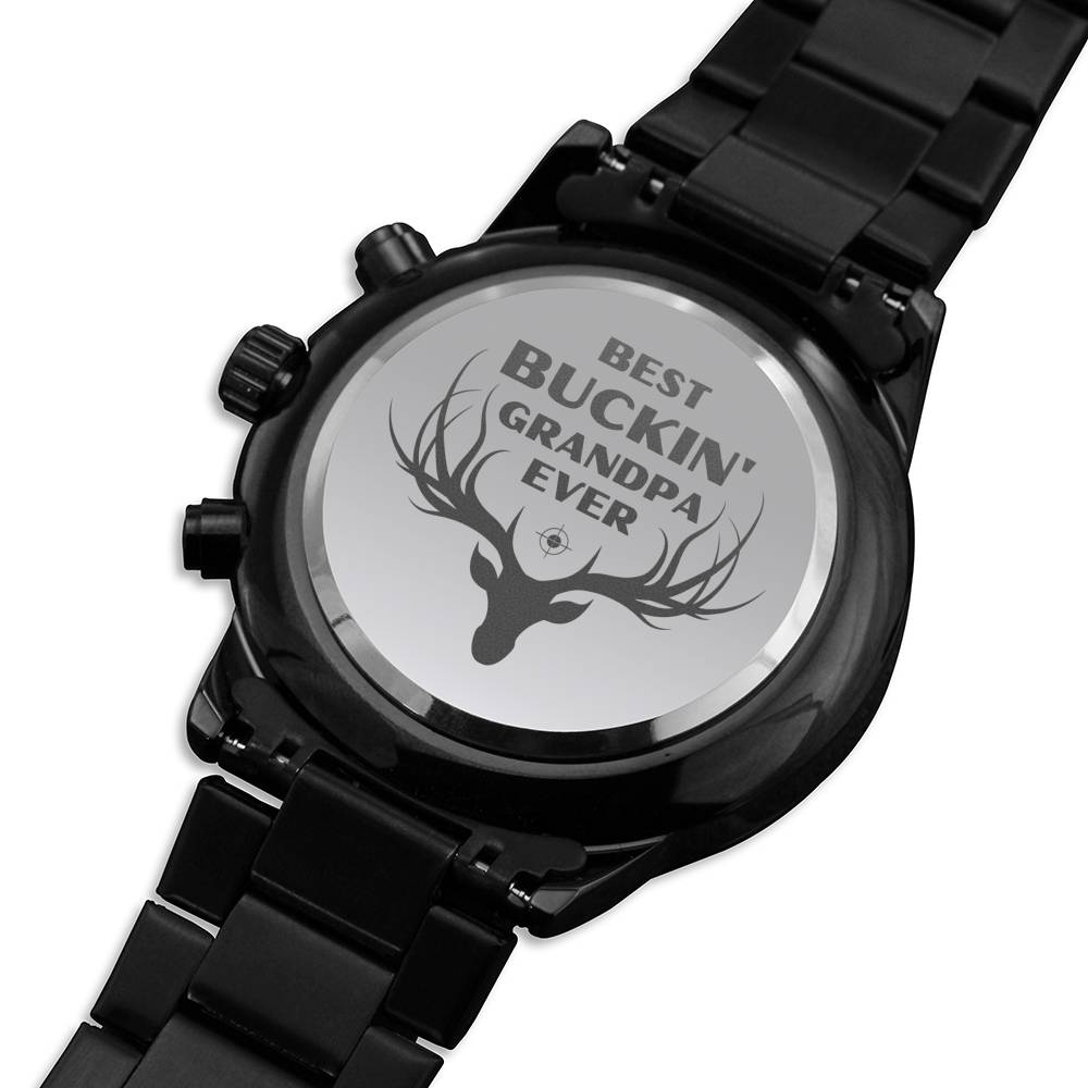 BEST BUCKIN GRANDPA EVER ENGRAVED WATCH GIFT SET - ON CLOUD NINE GIFTS