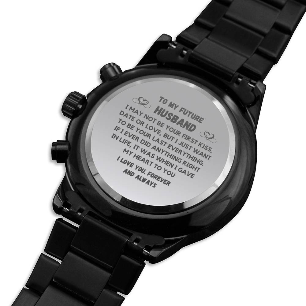TO MY FUTURE HUSBAND ANYTHING RIGHT ENGRAVED WATCH GIFT SET - ON CLOUD NINE GIFTS