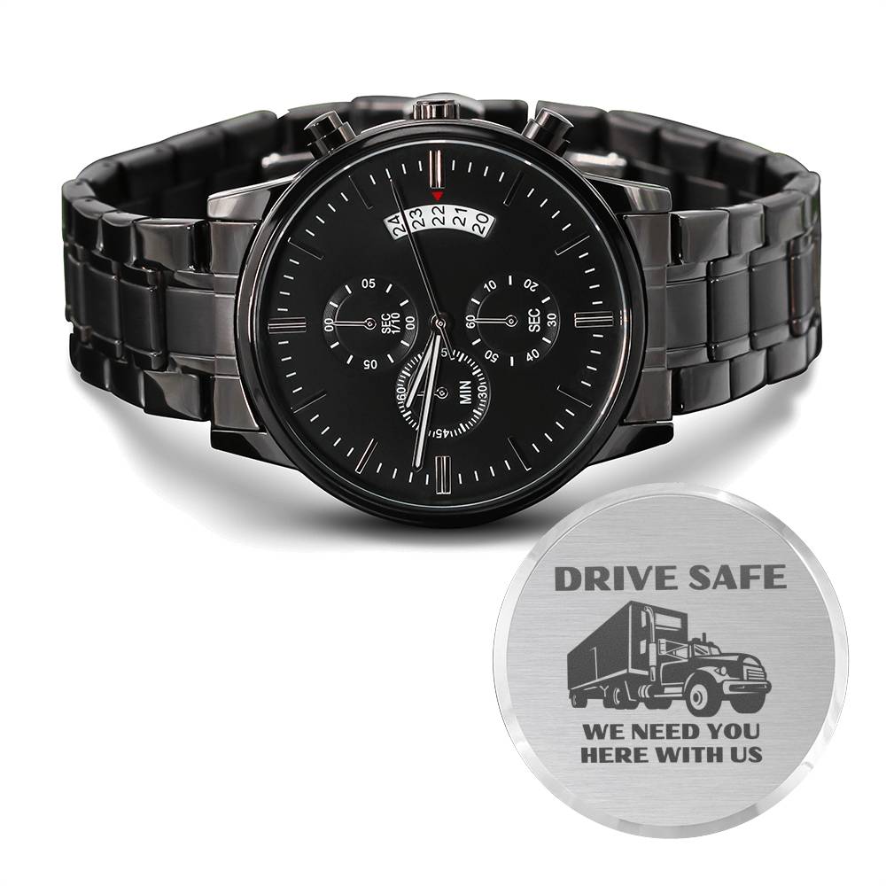 DRIVE SAFE WE NEED YOU HERE WITH US ENGRAVED WATCH GIFT SET - ON CLOUD NINE GIFTS
