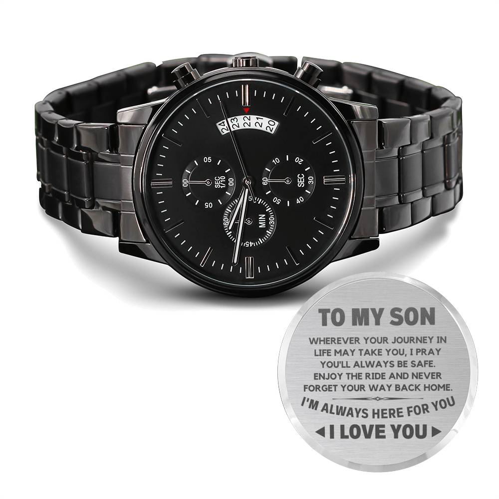 TO MY SON JOURNEY ENGRAVED WATCH GIFT SET - ON CLOUD NINE GIFTS