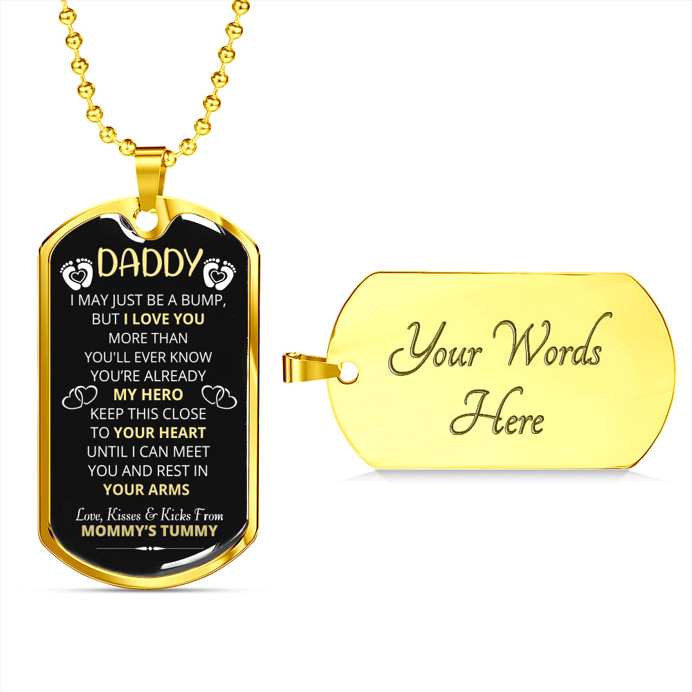 DADDY HERO BLACK DOG TAG NECKLACE GIFT SET - ON CLOUD NINE GIFTS