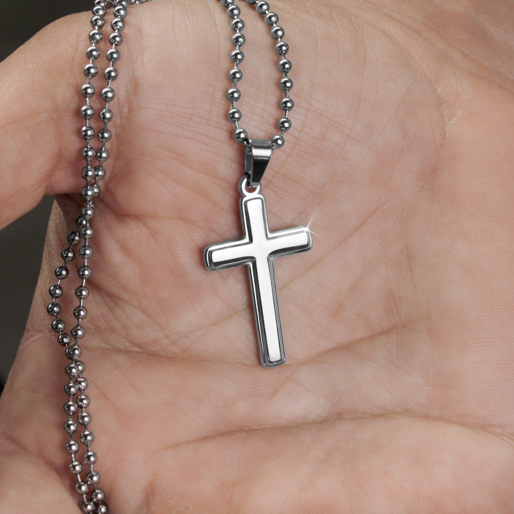TO MY BOYFRIEND MY HEART BLACK CROSS NECKLACE GIFT SET (BALL CHAIN) - ON CLOUD NINE GIFTS