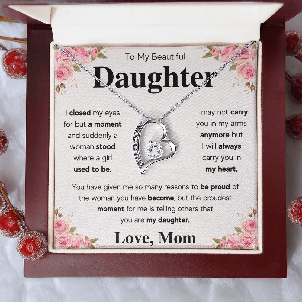 to my beautiful daughter from mom necklace mother and daughter necklaces birthday gifts for daughter adult mother to daughter gifts - ON CLOUD NINE GIFTS
