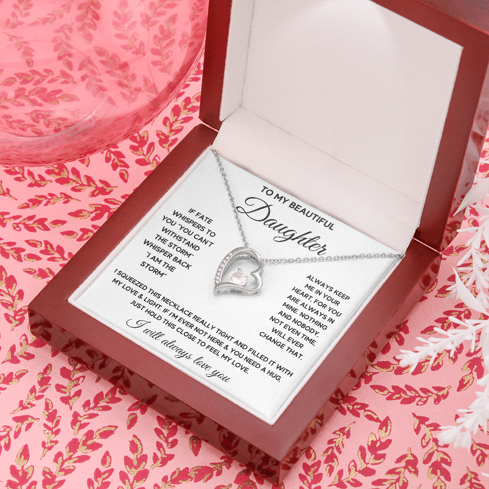 TO MY BEAUTIFUL DAUGHTER WHISPER SQUEEZED FOREVER LOVE NECKLACE GIFT SET - ON CLOUD NINE GIFTS