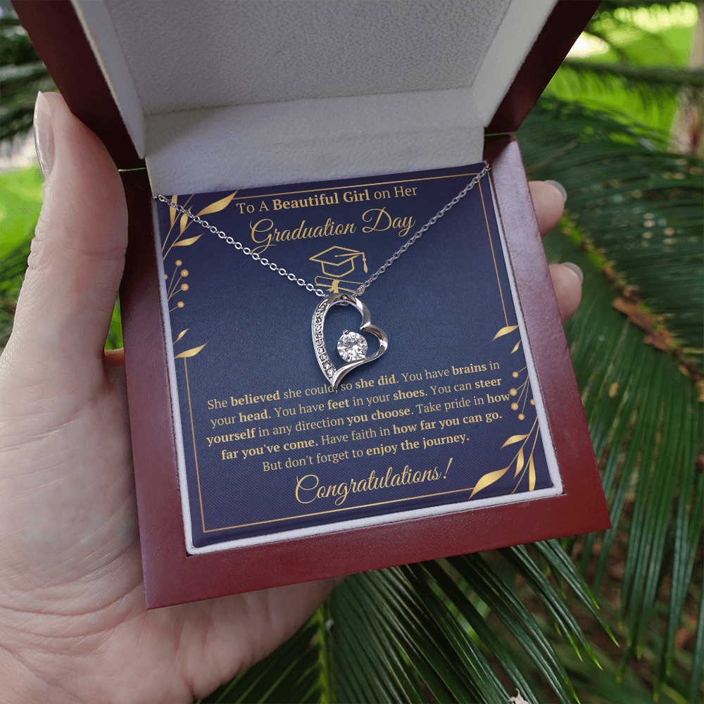 Graduation gifts jewelry for daughter granddaughter graduation necklace high school class of 2022 presents with message card and gift box - ON CLOUD NINE GIFTS