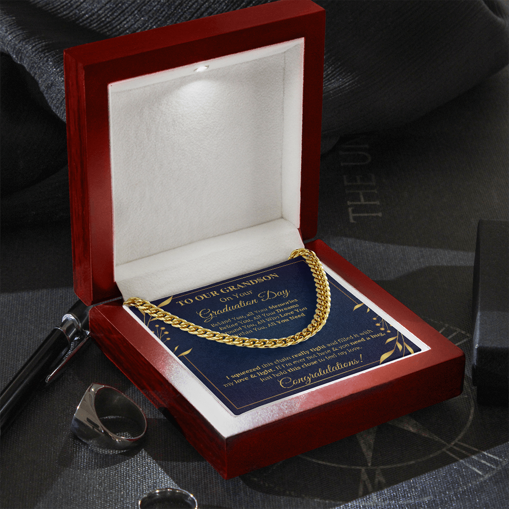 TO OUR GRANDSON CUBAN LINK CHAIN GIFT SET - ON CLOUD NINE GIFTS