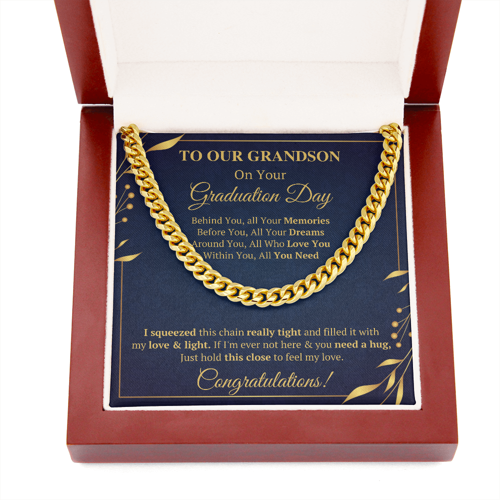 TO OUR GRANDSON CUBAN LINK CHAIN GIFT SET - ON CLOUD NINE GIFTS
