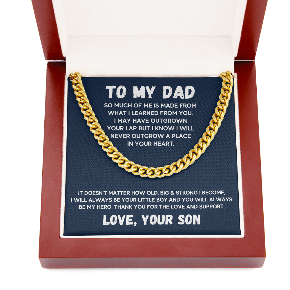 TO MY DAD LITTLE BOY CUBAN LINK CHAIN GIFT SET - ON CLOUD NINE GIFTS