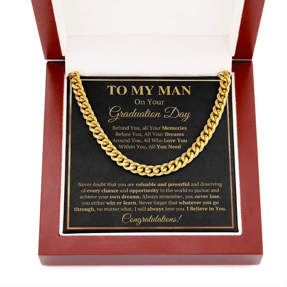 TO MY MAN GRADUATION NECKLACE GIFT SET - ON CLOUD NINE GIFTS