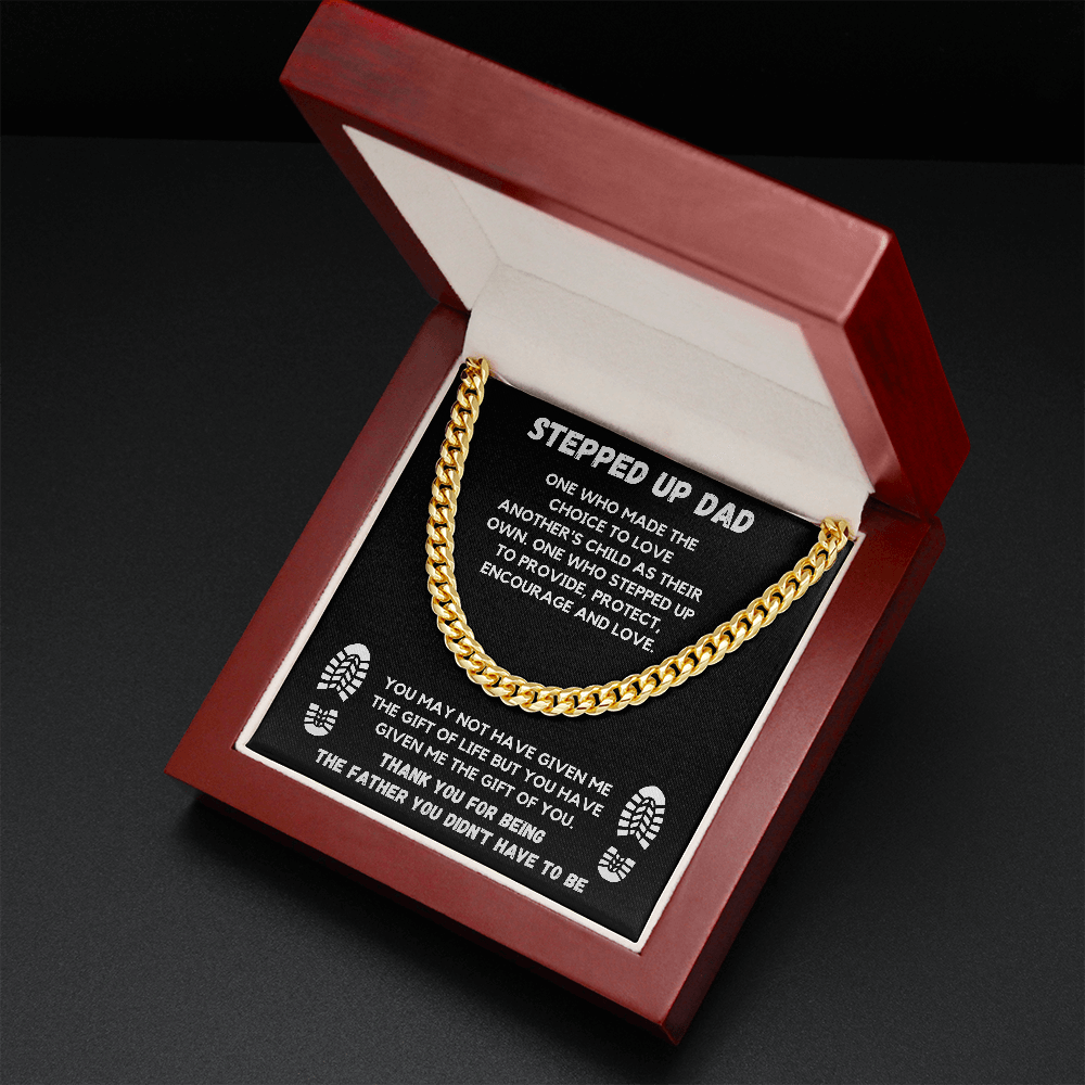 STEPPED UP DAD CUBAN LINK CHAIN GIFT SET - ON CLOUD NINE GIFTS