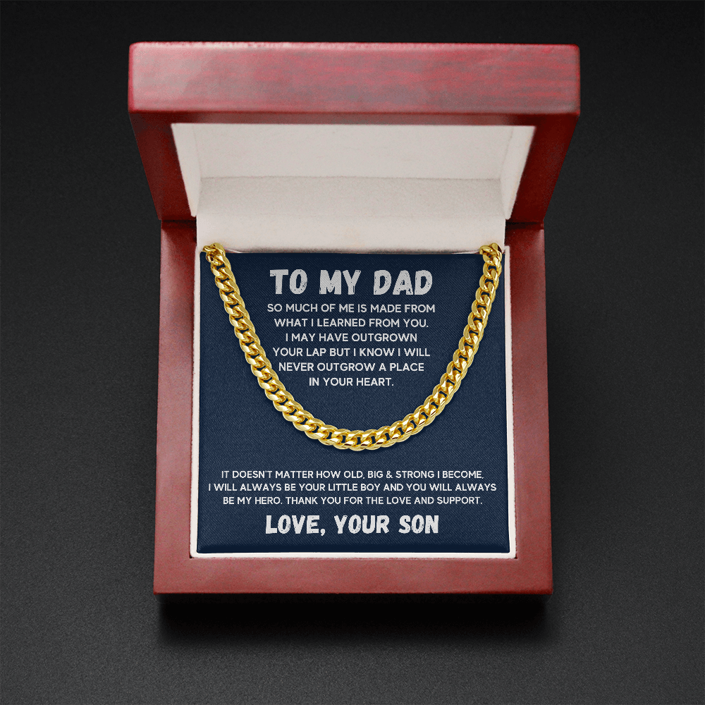 TO MY DAD LITTLE BOY CUBAN LINK CHAIN GIFT SET - ON CLOUD NINE GIFTS