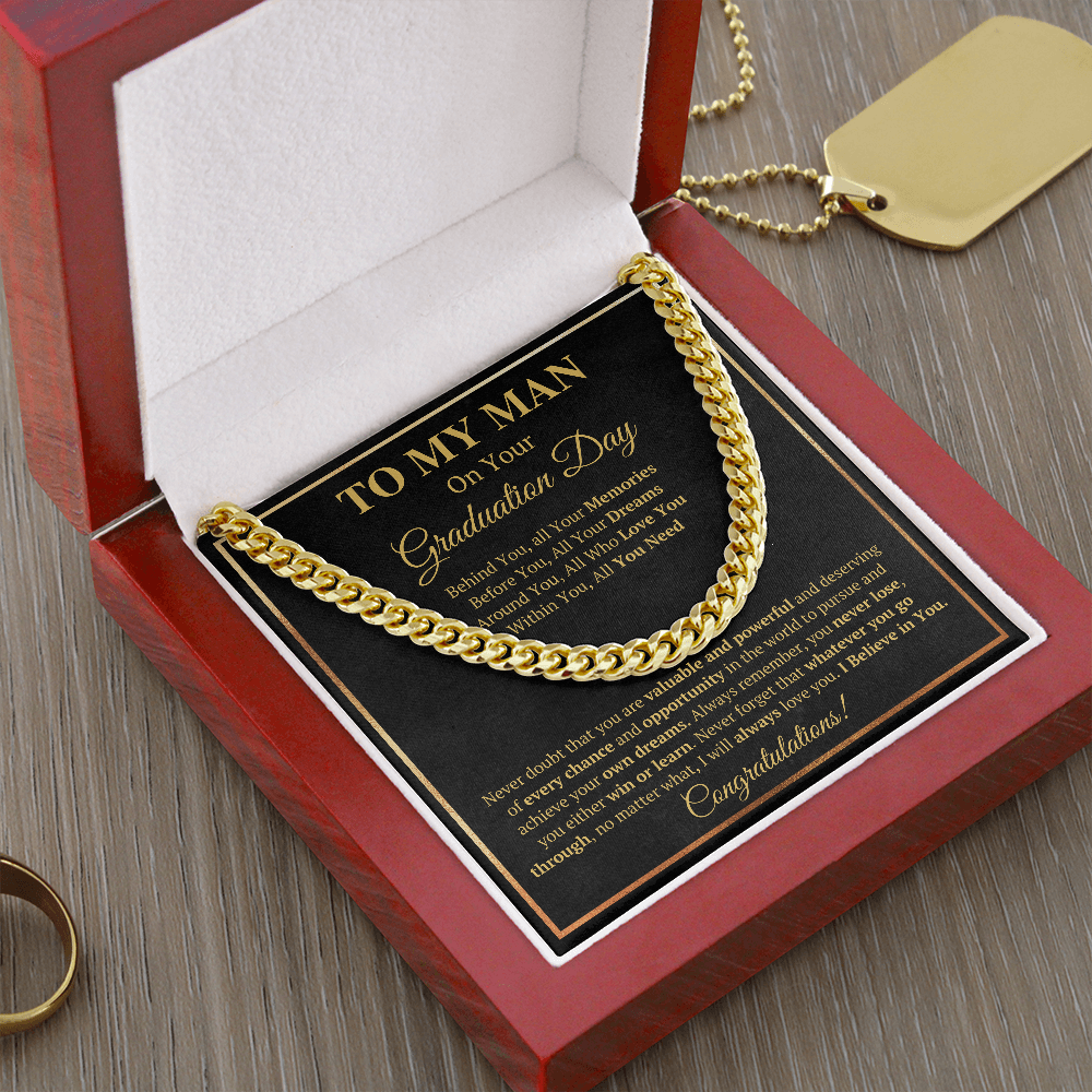TO MY MAN GRADUATION NECKLACE GIFT SET - ON CLOUD NINE GIFTS