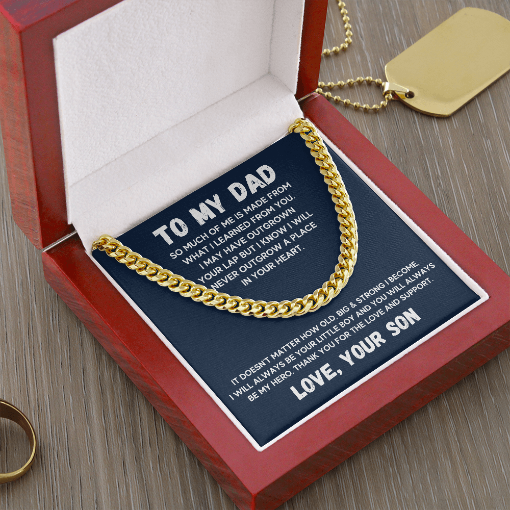 TO MY DAD LITTLE BOY CUBAN LINK CHAIN GIFT SET - ON CLOUD NINE GIFTS