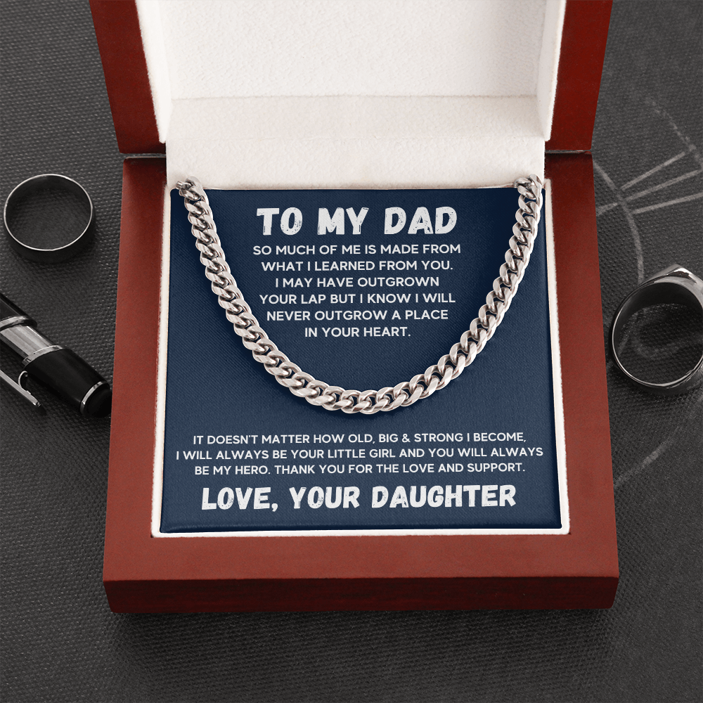 Dad gifts from daughter, necklace for dad who wants nothing, dad birthday gifts from daughter, happy birthday dad chain, best dad ever gifts - ON CLOUD NINE GIFTS