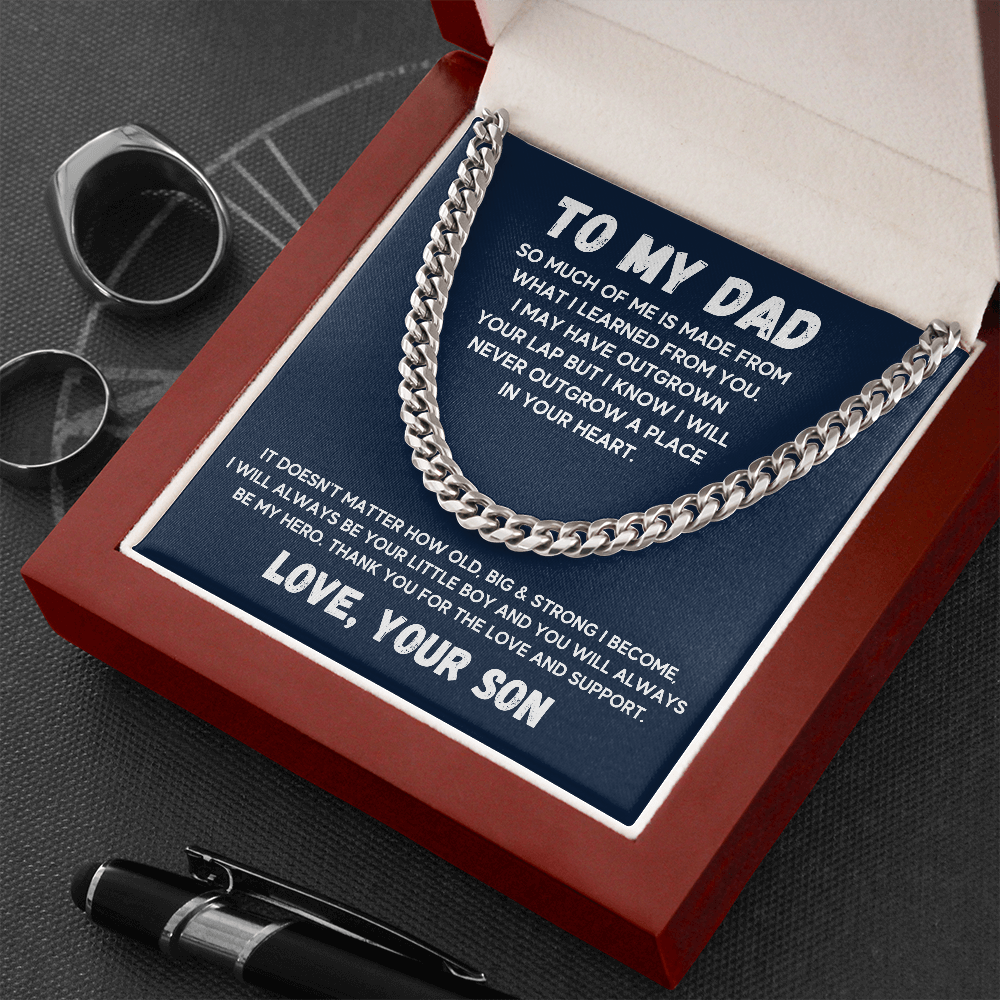TO MY DAD LITTLE BOY CUBAN LINK CHAIN GIFT SET - ON CLOUD NINE GIFTS