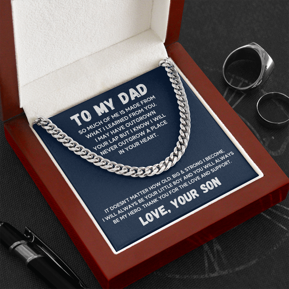 TO MY DAD LITTLE BOY CUBAN LINK CHAIN GIFT SET - ON CLOUD NINE GIFTS