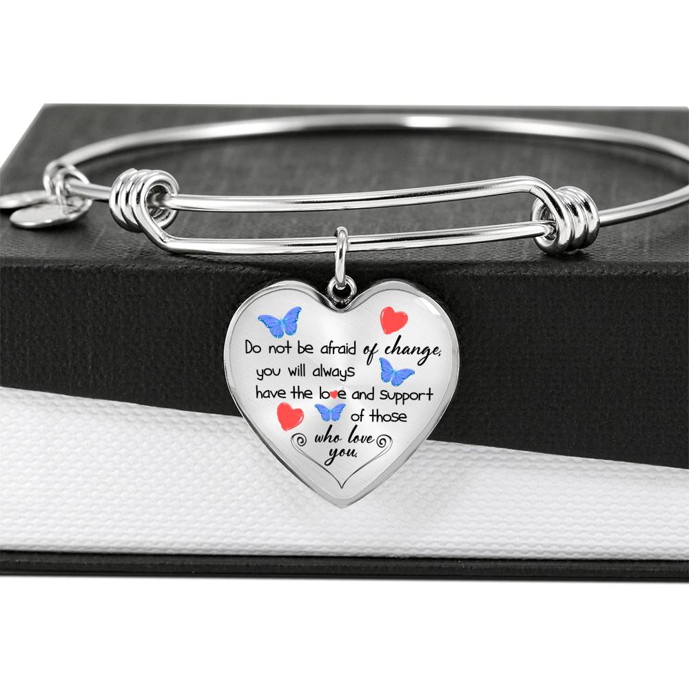 LOVE AND SUPPORT ENGRAVING HEART BRACELET GIFT SET - ON CLOUD NINE GIFTS