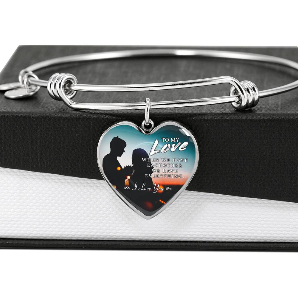 TO MY LOVE "EVERYTHING-PB" ENGRAVING HEART BRACELET NECKLACE GIFT SET - ON CLOUD NINE GIFTS