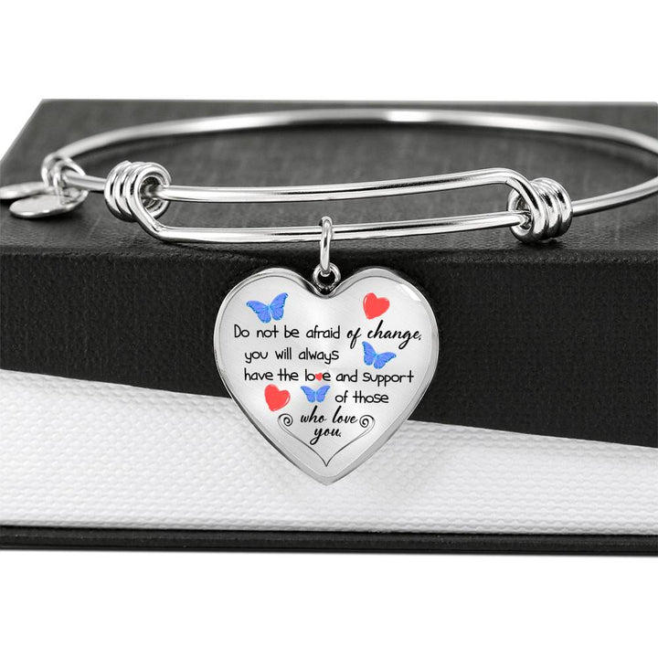 LOVE AND SUPPORT ENGRAVING HEART BRACELET GIFT SET - ON CLOUD NINE GIFTS