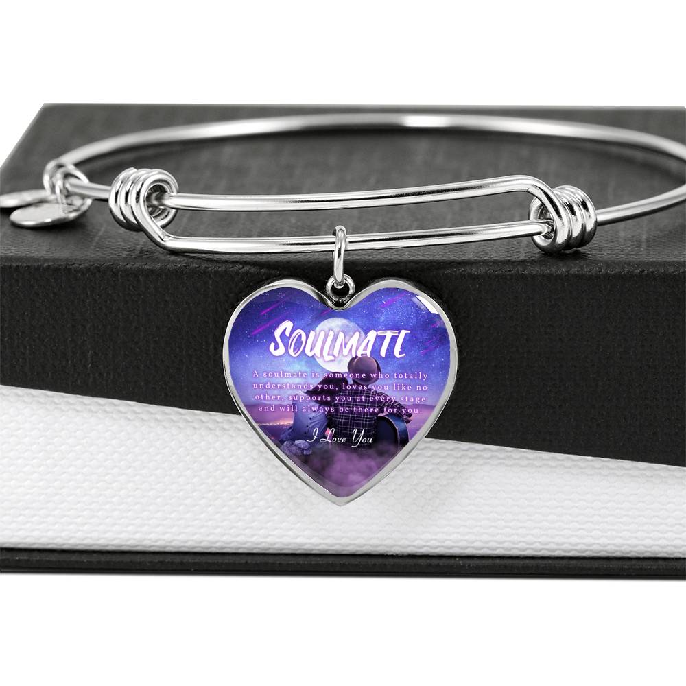 TO MY SOULMATE "SOMEONE-PB" ENGRAVING HEART BRACELET GIFT SET - ON CLOUD NINE GIFTS