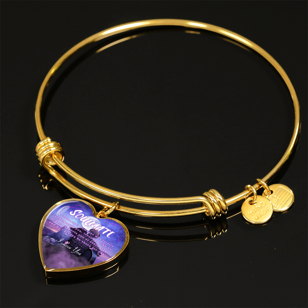 TO MY SOULMATE "SOMEONE-PB" ENGRAVING HEART BRACELET GIFT SET - ON CLOUD NINE GIFTS