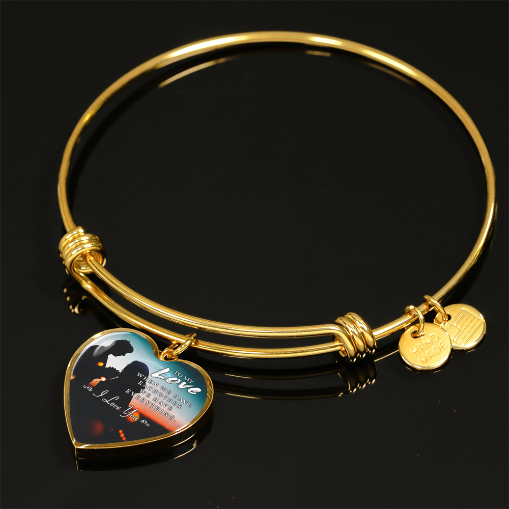 TO MY LOVE "EVERYTHING-PB" ENGRAVING HEART BRACELET NECKLACE GIFT SET - ON CLOUD NINE GIFTS